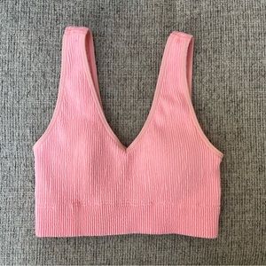 Aerie Pink, Seamless Padded Bralette, Size S